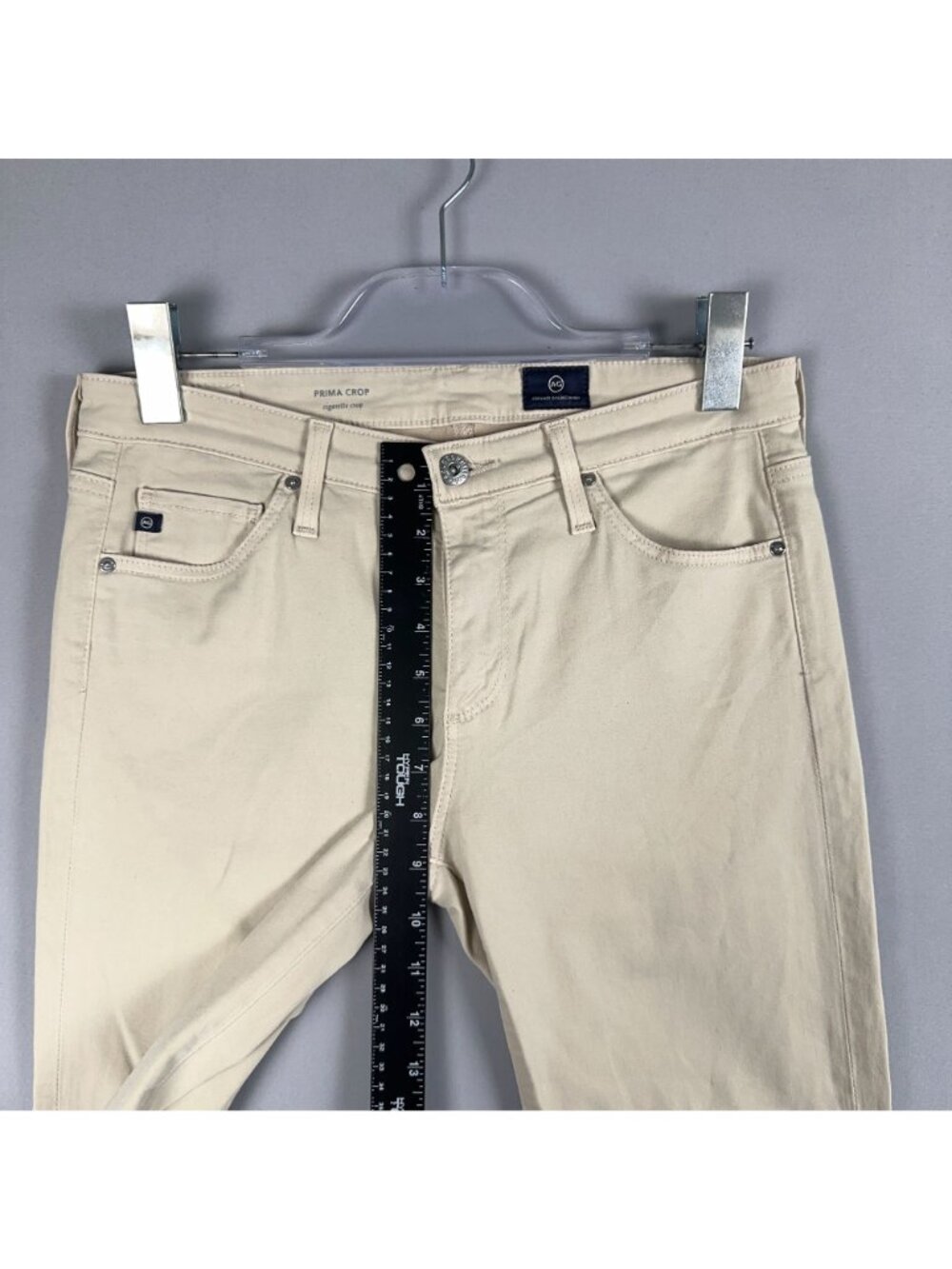 AG Adriano Goldschmied Prima Crop Pants Size 28 Regular Cigarette Beige - Picture 9 of 12